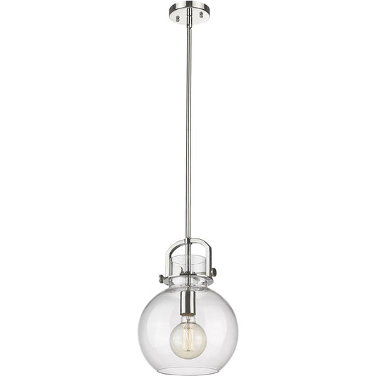 Innovations Lighting  410-1SM-PN-G410-10CL Newton Sphere Mini Pendant Polished Nickel