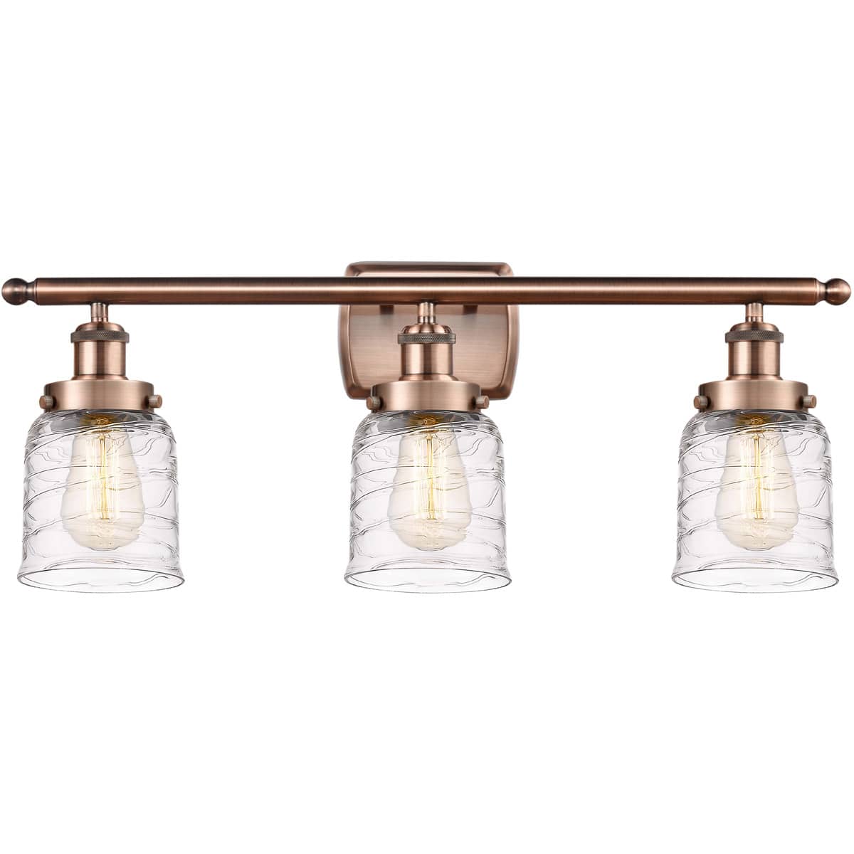 Innovations Lighting  916-3W-AC-G513-LED Ballston Bell Bathroom Vanity Light Antique Copper
