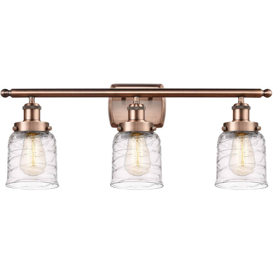 Innovations Lighting  916-3W-AC-G513-LED Ballston Bell Bathroom Vanity Light Antique Copper