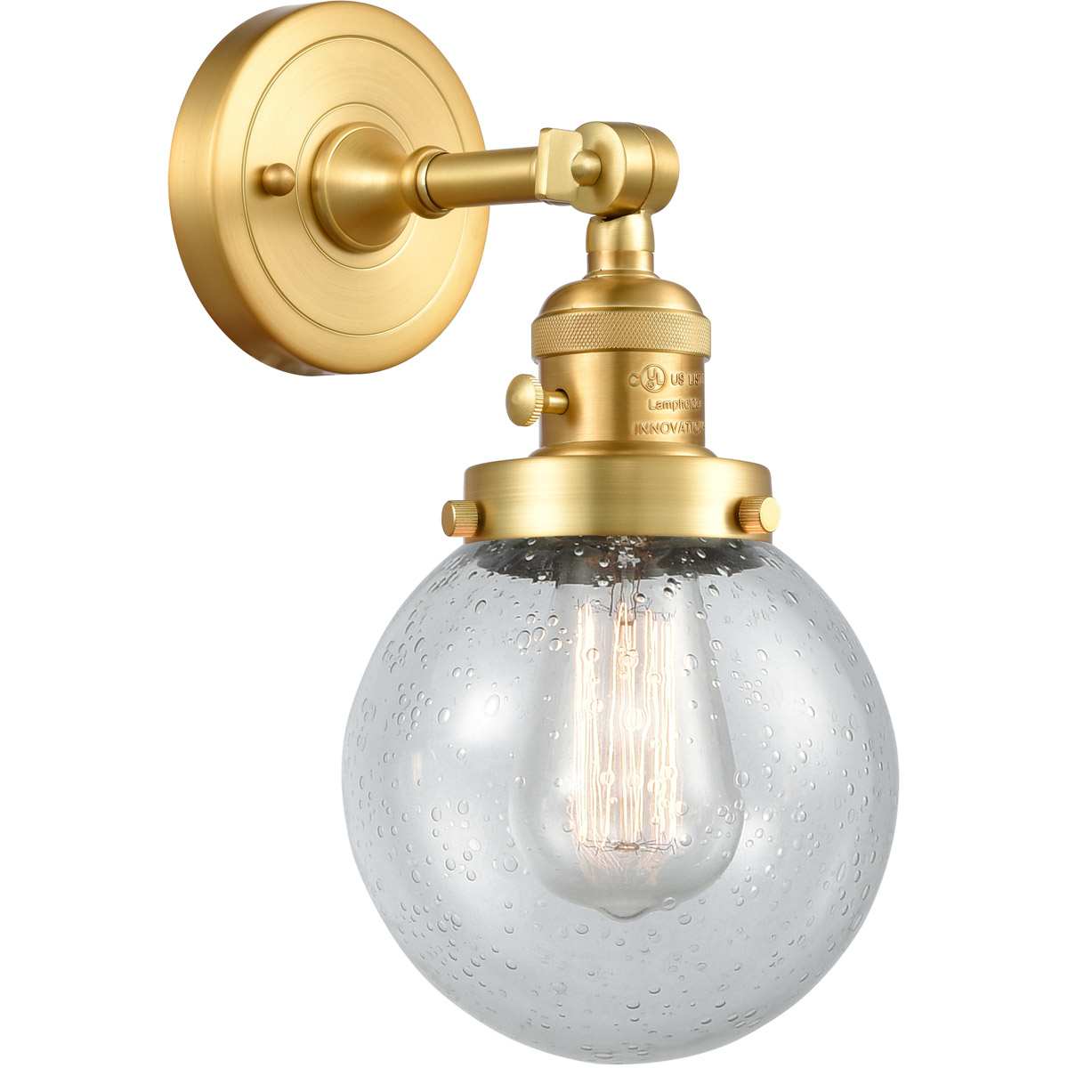 Innovations Lighting  203SW-SG-G204-6 Franklin Restoration Beacon Wall Sconce Satin Gold
