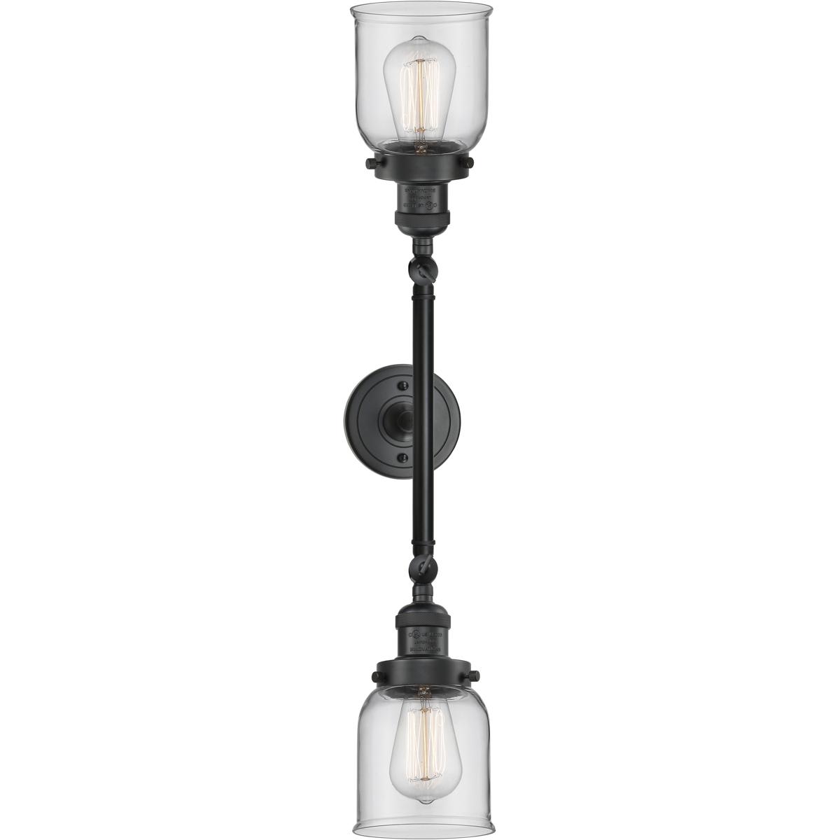 Innovations Lighting  208-BK-G52-LED Franklin Restoration Small Bell Bathroom Vanity Light