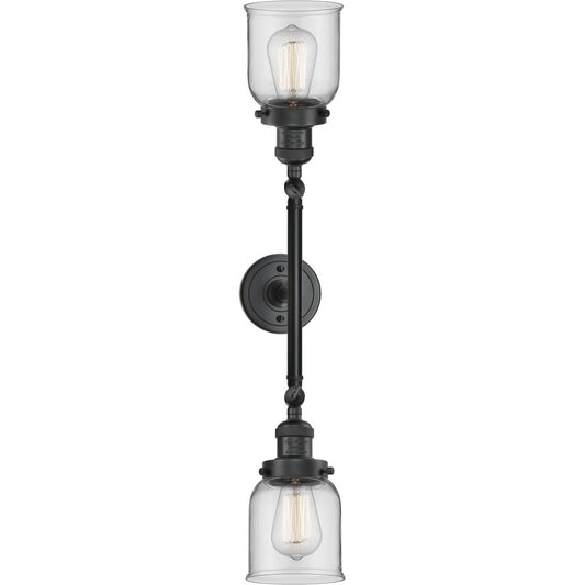 Innovations Lighting  208-BK-G52-LED Franklin Restoration Small Bell Bathroom Vanity Light