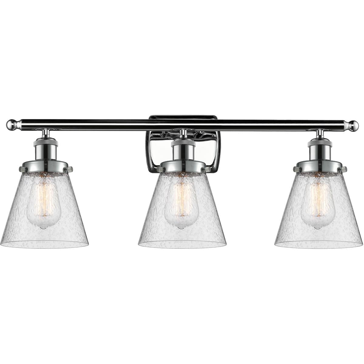 Innovations Lighting  916-3W-PC-G64-LED Ballston Small Cone Bathroom Vanity Light Polished Chrome