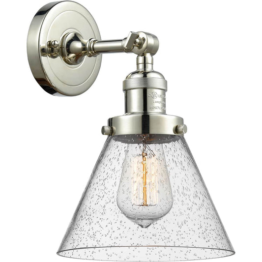 Innovations Lighting  203-PN-G44-LED Franklin Restoration Large Cone Wall Sconce Polished Nickel