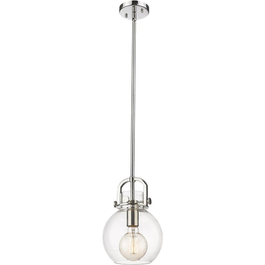 Innovations Lighting  410-1SS-PN-G410-8CL Newton Sphere Mini Pendant Polished Nickel