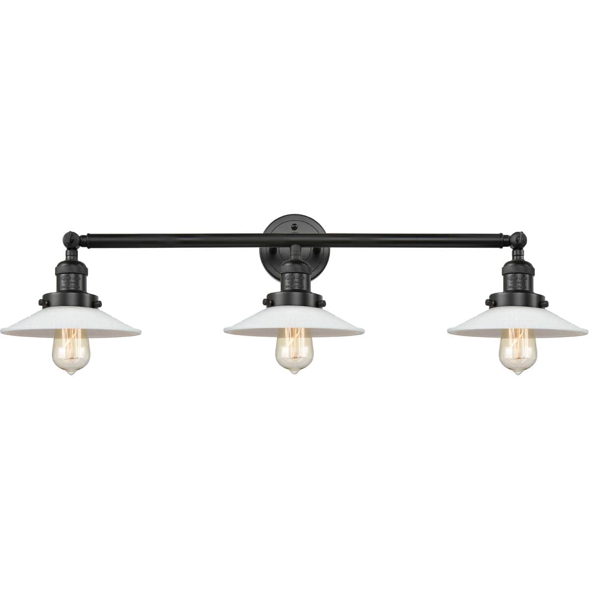 Innovations Lighting  205-BK-G1 Franklin Restoration Halophane Bathroom Vanity Light Matte Black