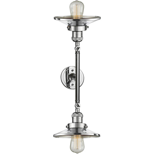 Innovations Lighting  208-PC-M7 Franklin Restoration Railroad Bathroom Vanity Light Polished Chrome