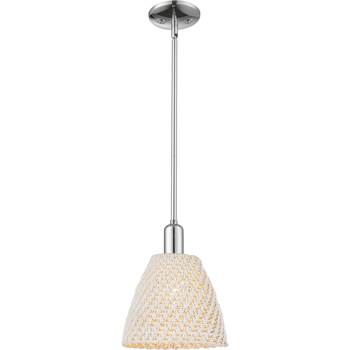 Innovations Lighting  716-1S-PC-NBD-9-NAT Natural Ballston Dome Mini Pendant Polished Chrome