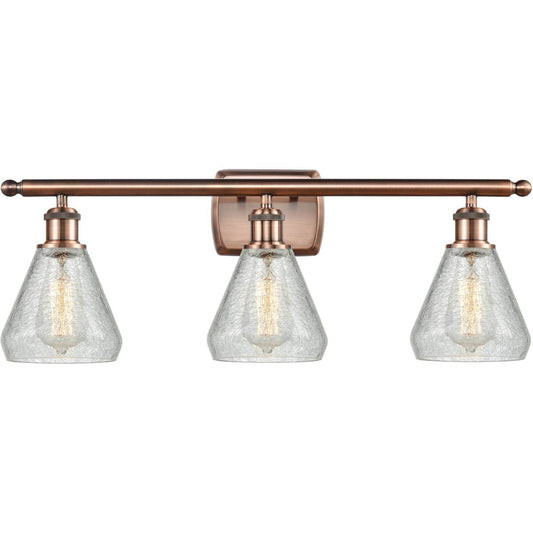 Innovations Lighting  516-3W-AC-G275-LED Ballston Conesus Bathroom Vanity Light Antique Copper