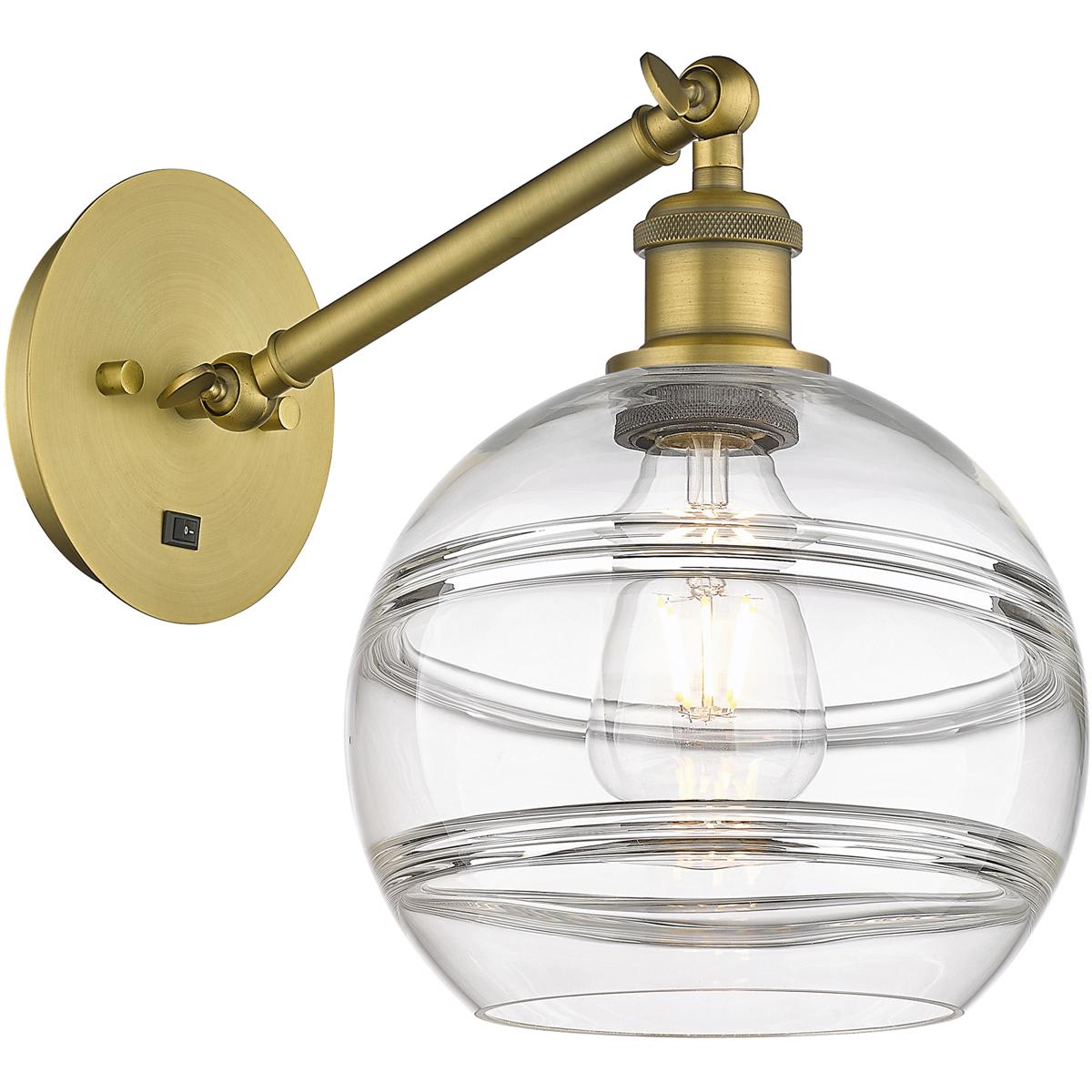 Innovations Lighting  317-1W-BB-G556-8CL Ballston Rochester Wall Sconce Brushed Brass