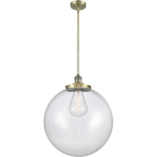 Innovations Lighting  201S-AB-G202-18-LED Franklin Restoration Beacon Pendant Antique Brass