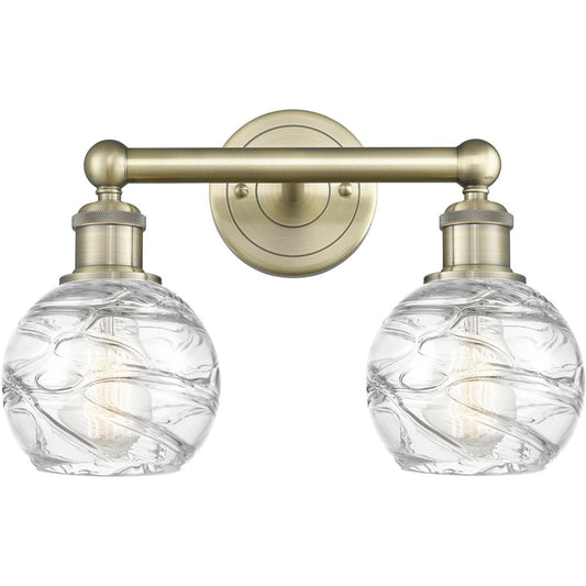 Innovations Lighting  616-2W-AB-G1213-6 Athens Deco Swirl Bathroom Vanity Light Antique Brass