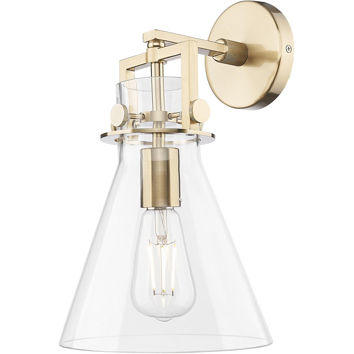 Innovations Lighting  411-1W-CB-G411-8CL Newton Cone Wall Sconce Champagne Bronze
