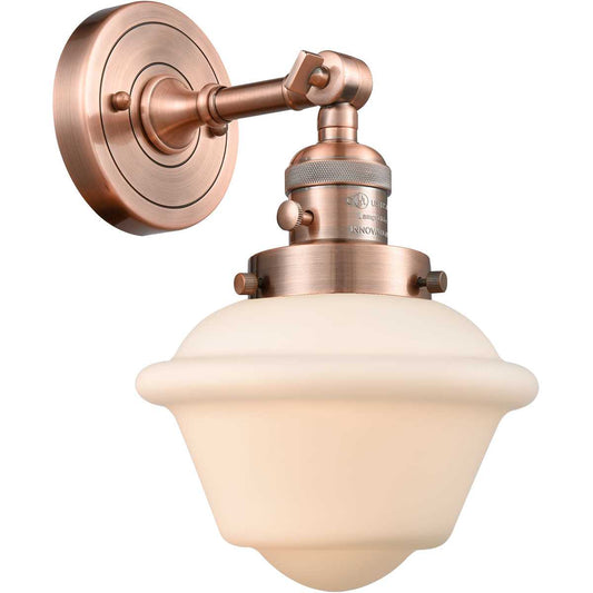 Innovations Lighting  203SW-AC-G531-LED Franklin Restoration Small Oxford Wall Sconce Antique Copper