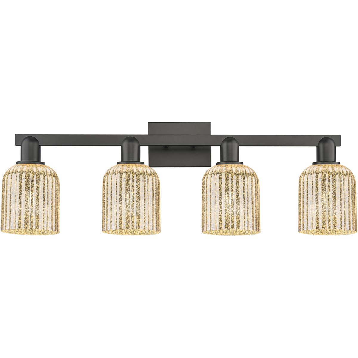 Innovations Lighting  716-4W-BK-G559-5ME Bridal Veil Bathroom Vanity Light Matte Black