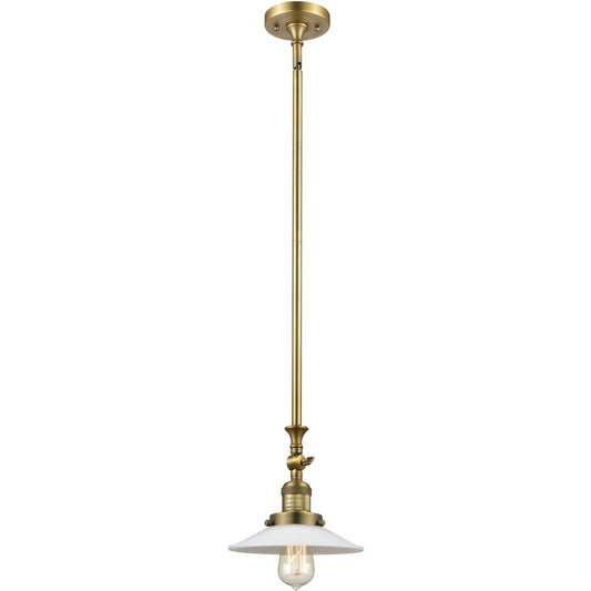 Innovations Lighting  206-BB-G1 Franklin Restoration Halophane Mini Pendant Brushed Brass