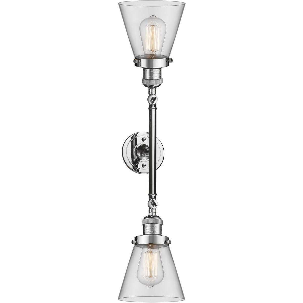 Innovations Lighting  208-PC-G62-LED Franklin Restoration Small Cone Bathroom Vanity Light