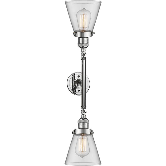 Innovations Lighting  208-PC-G62-LED Franklin Restoration Small Cone Bathroom Vanity Light