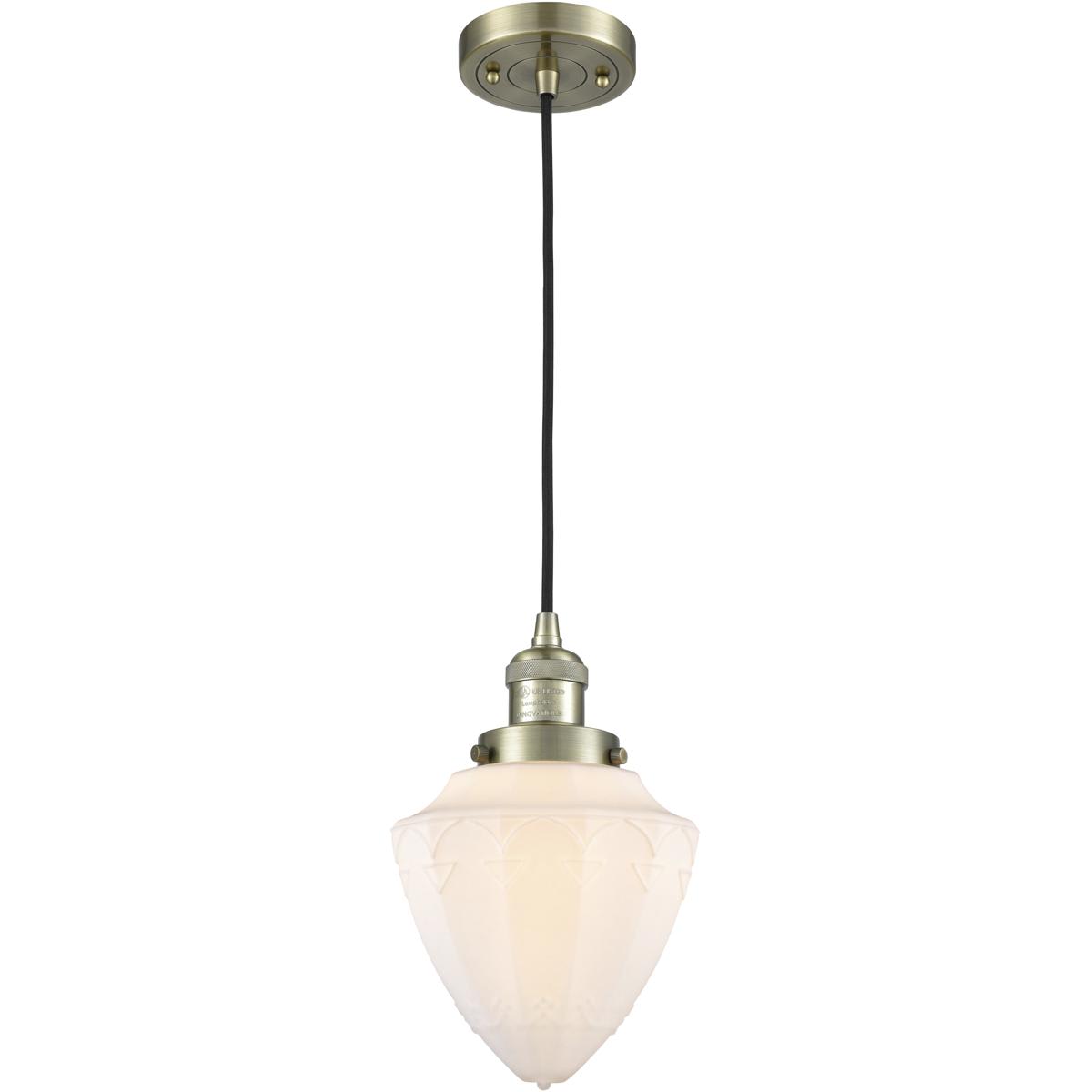 Innovations Lighting  201C-AB-G661-7-LED Franklin Restoration Bullet Mini Pendant Antique Brass