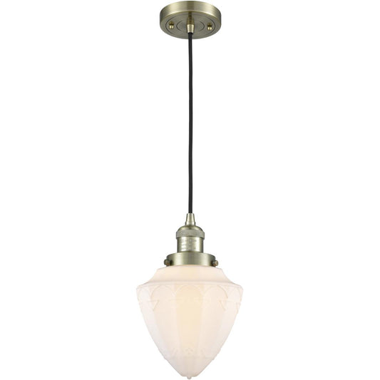 Innovations Lighting  201C-AB-G661-7-LED Franklin Restoration Bullet Mini Pendant Antique Brass