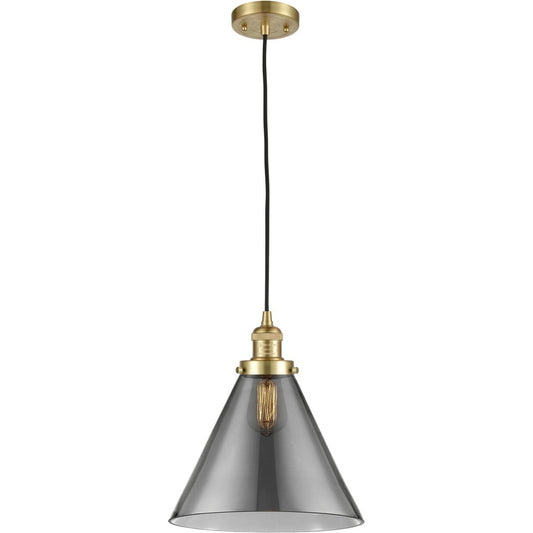 Innovations Lighting  201C-SG-G43-L-LED Franklin Restoration Cone Mini Pendant Satin Gold