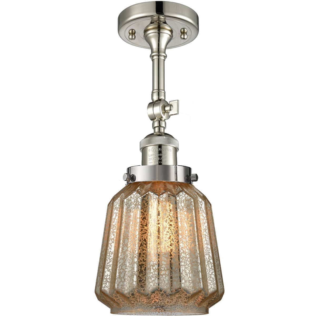 Innovations Lighting  201F-PN-G146 Franklin Restoration Chatham Semi-Flush Mount Polished Nickel