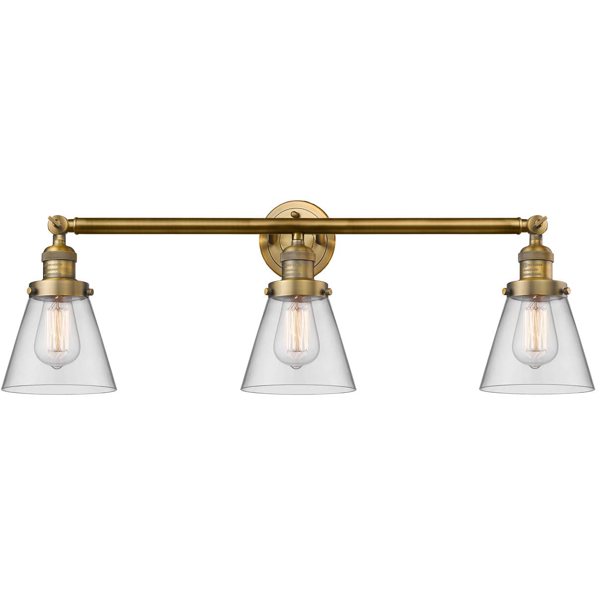 Innovations Lighting  205-BB-G62 Franklin Restoration Small Cone Bathroom Vanity Light Brushed Brass