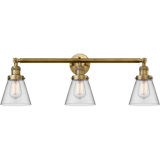 Innovations Lighting  205-BB-G62 Franklin Restoration Small Cone Bathroom Vanity Light Brushed Brass