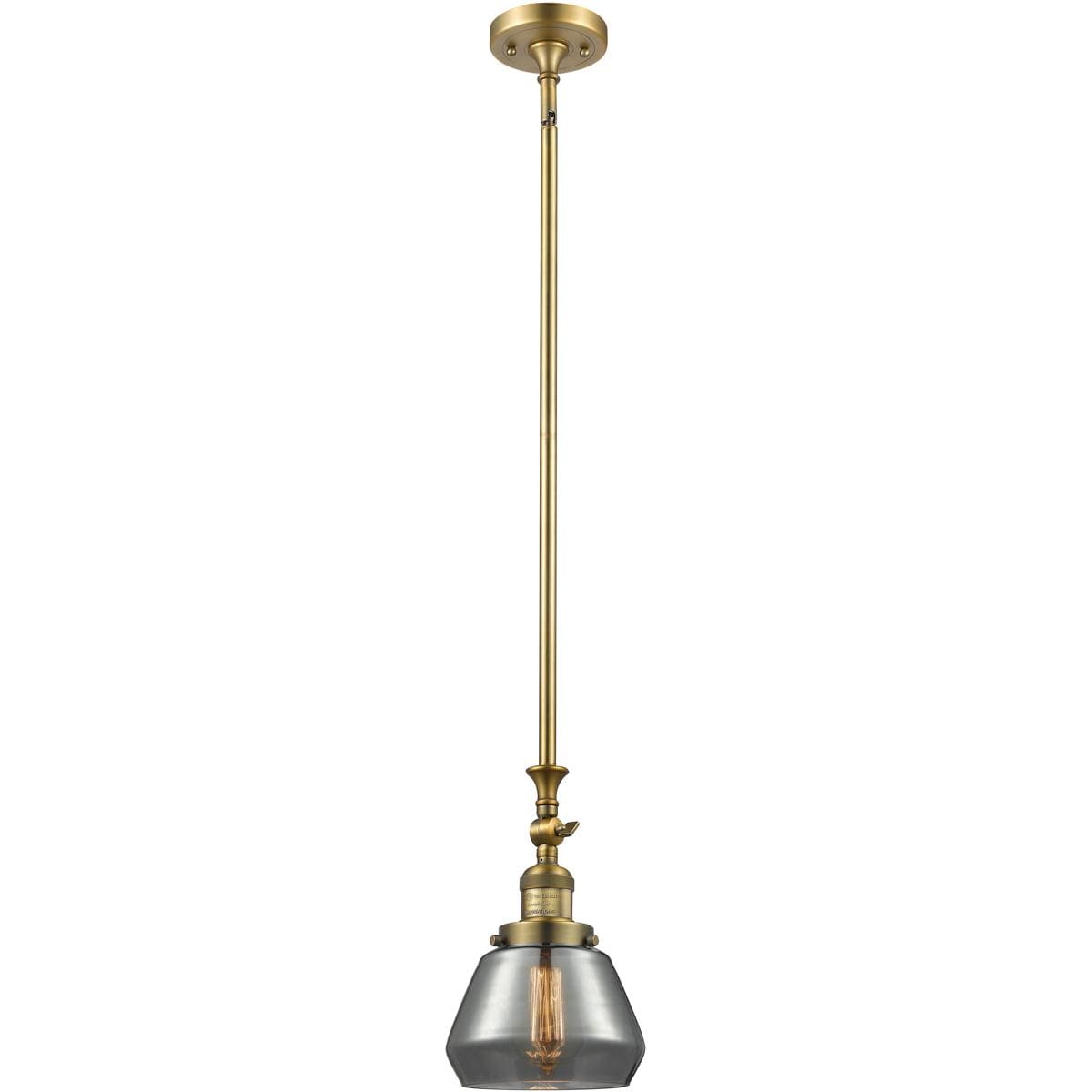 Innovations Lighting  206-BB-G173-LED Franklin Restoration Fulton Mini Pendant Brushed Brass