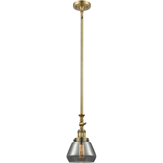 Innovations Lighting  206-BB-G173-LED Franklin Restoration Fulton Mini Pendant Brushed Brass