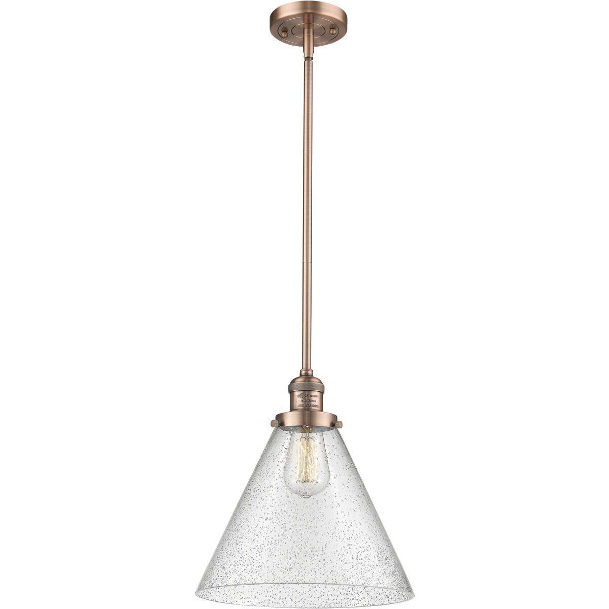 Innovations Lighting  201S-AC-G44-L-LED Franklin Restoration Cone Mini Pendant Antique Copper