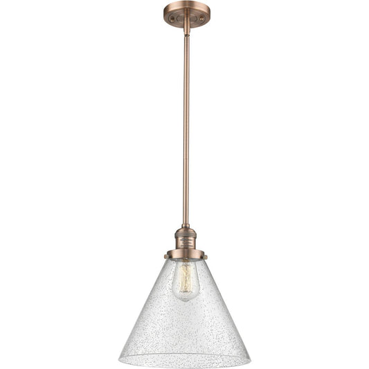 Innovations Lighting  201S-AC-G44-L-LED Franklin Restoration Cone Mini Pendant Antique Copper