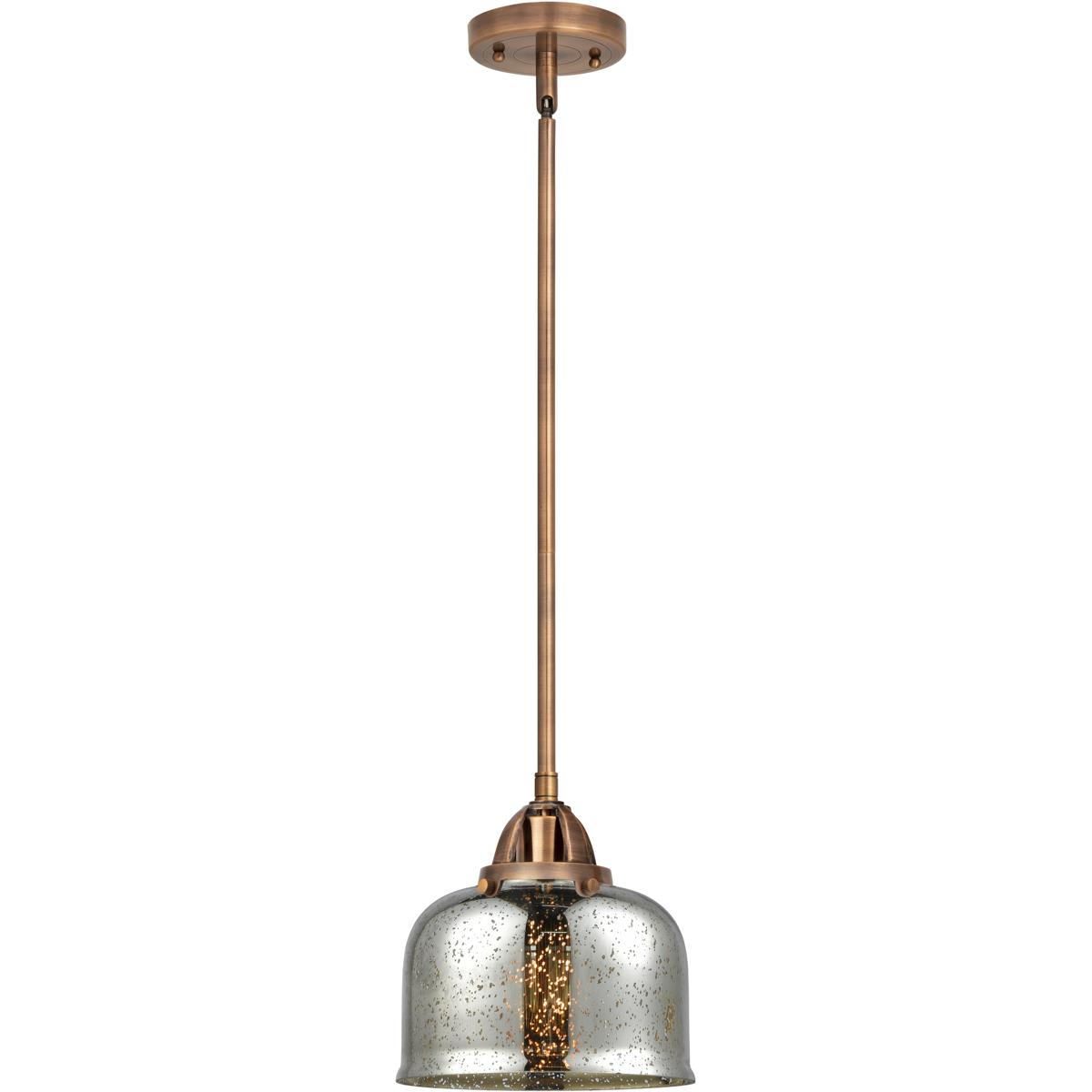Innovations Lighting  288-1S-AC-G78 Nouveau 2 Bell Mini Pendant Antique Copper