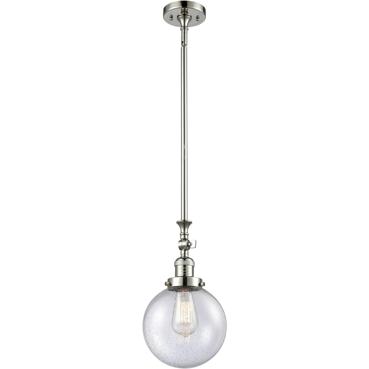Innovations Lighting  206-PN-G204-8-LED Franklin Restoration Beacon Mini Pendant Polished Nickel