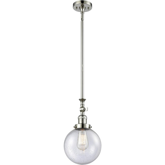 Innovations Lighting  206-PN-G204-8-LED Franklin Restoration Beacon Mini Pendant Polished Nickel