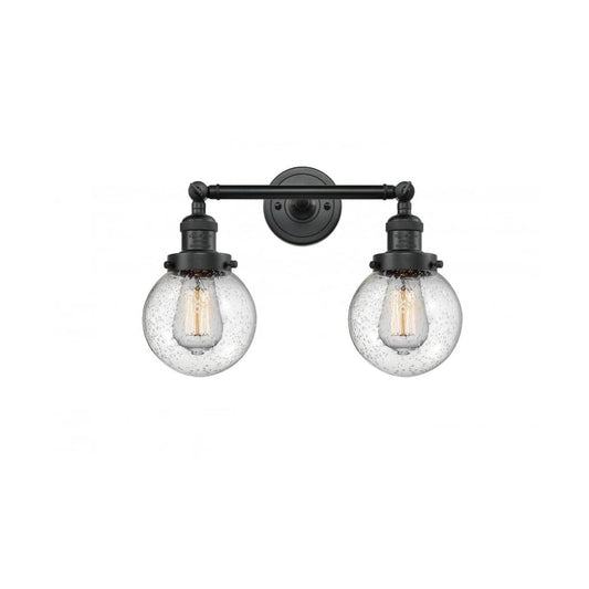Innovations Lighting  208-BK-G204-6-LED Franklin Restoration Beacon Bathroom Vanity Light Matte Black