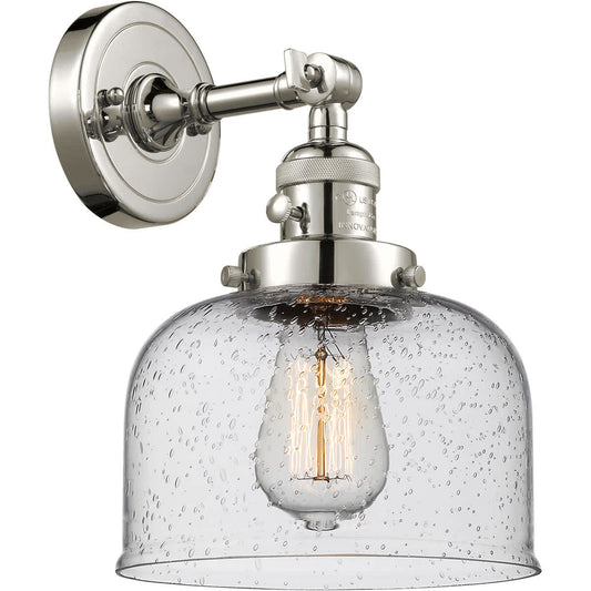 Innovations Lighting  203SW-PN-G74-LED Franklin Restoration Large Bell Wall Sconce Polished Nickel