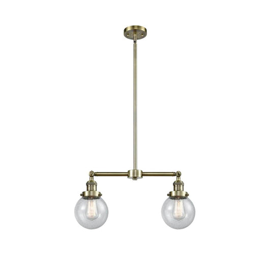 Innovations Lighting  209-AB-G204-6 Franklin Restoration Beacon Chandelier Antique Brass