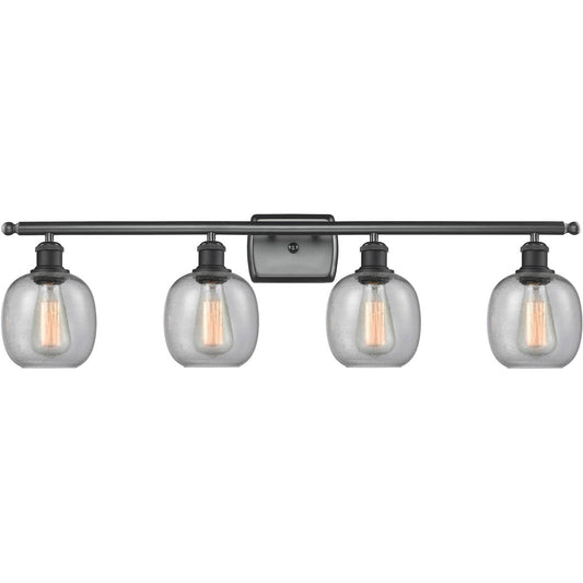 Innovations Lighting  516-4W-BK-G104-LED Ballston Belfast Bathroom Vanity Light Matte Black