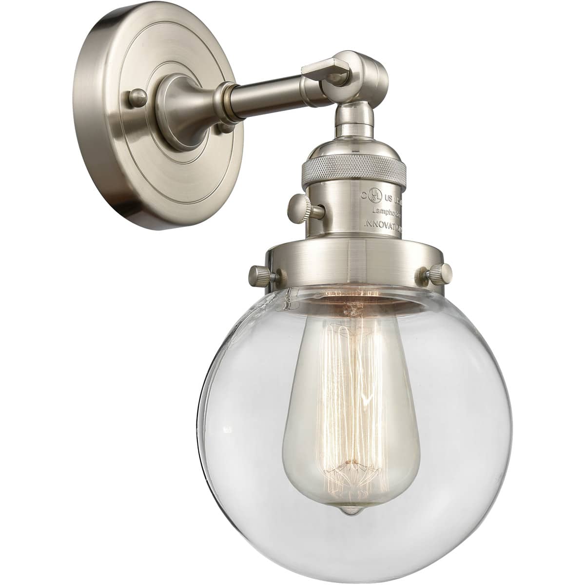 Innovations Lighting  203SW-SN-G202-6 Franklin Restoration Beacon Wall Sconce Brushed Satin Nickel