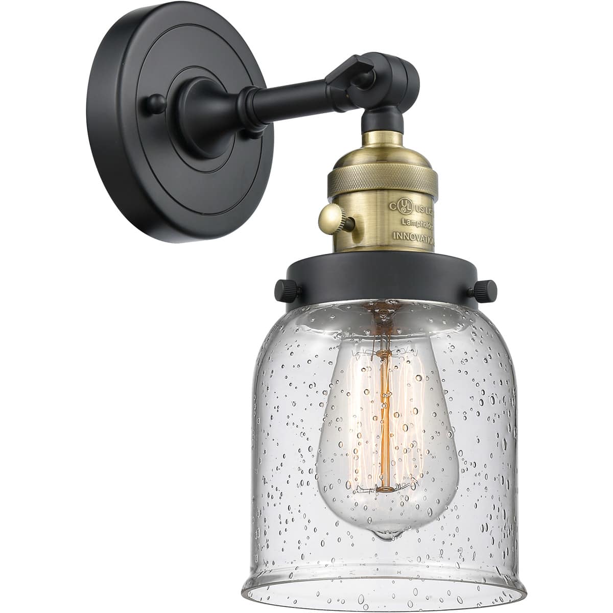 Innovations Lighting  203SW-BAB-G54 Franklin Restoration Small Bell Wall Sconce Black Antique Brass