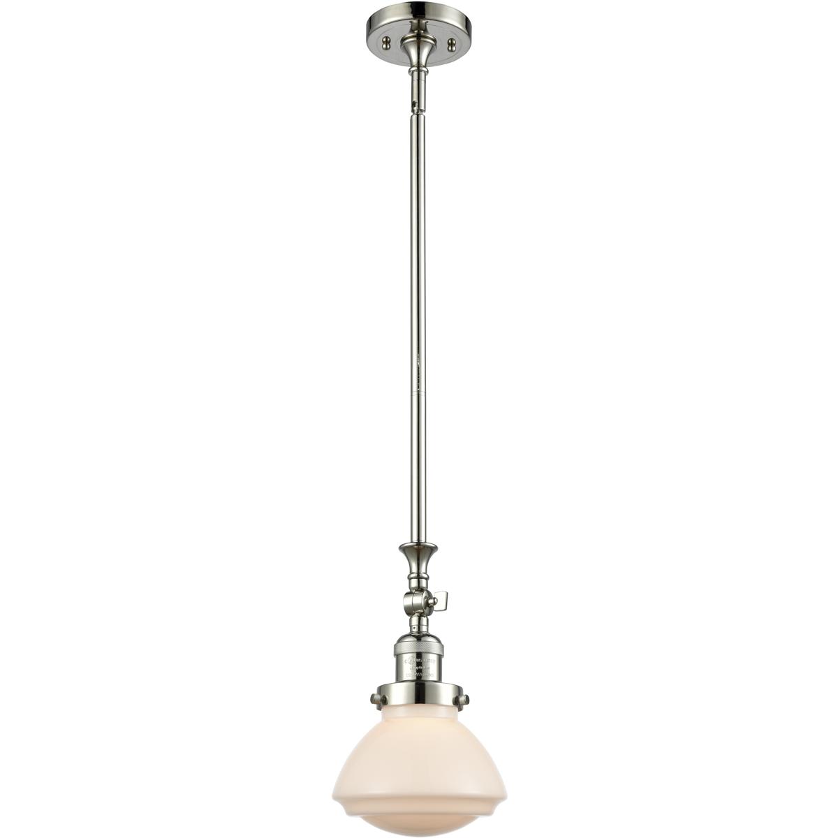 Innovations Lighting  206-PN-G321-LED Franklin Restoration Olean Mini Pendant Polished Nickel
