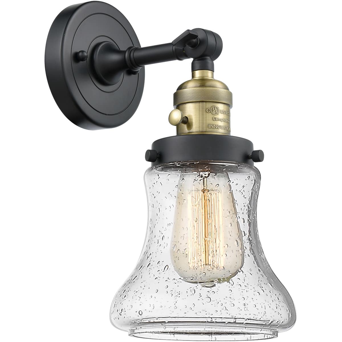 Innovations Lighting  203SW-BAB-G194 Franklin Restoration Bellmont Wall Sconce Black Antique Brass
