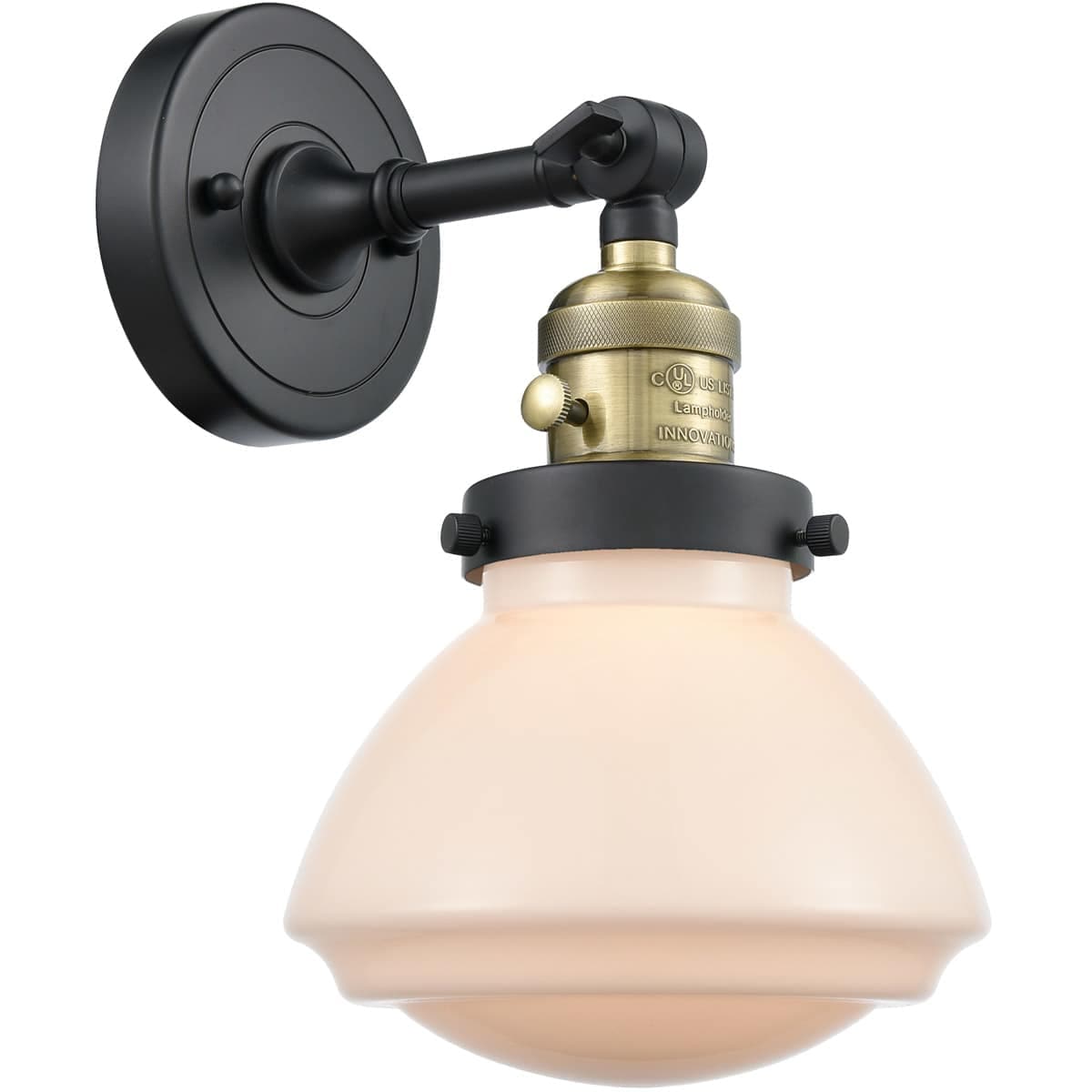 Innovations Lighting  203SW-BAB-G321-LED Franklin Restoration Olean Wall Sconce Black Antique Brass