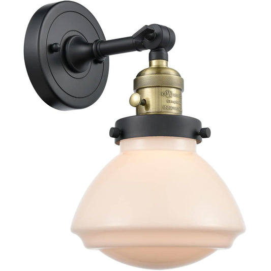 Innovations Lighting  203SW-BAB-G321-LED Franklin Restoration Olean Wall Sconce Black Antique Brass