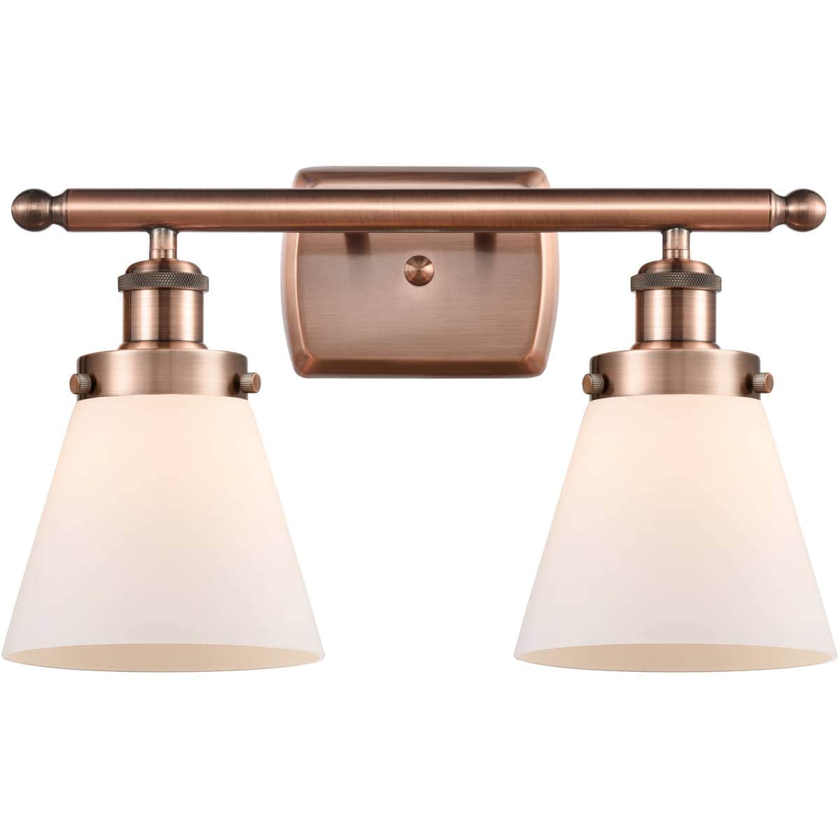 Innovations Lighting  916-2W-AC-G61-LED Ballston Small Cone Bathroom Vanity Light Antique Copper