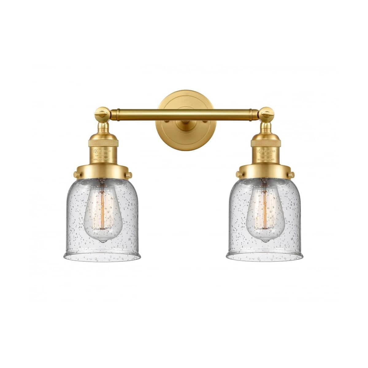 Innovations Lighting  208-SG-G54-LED Franklin Restoration Small Bell Bathroom Vanity Light Satin Gold
