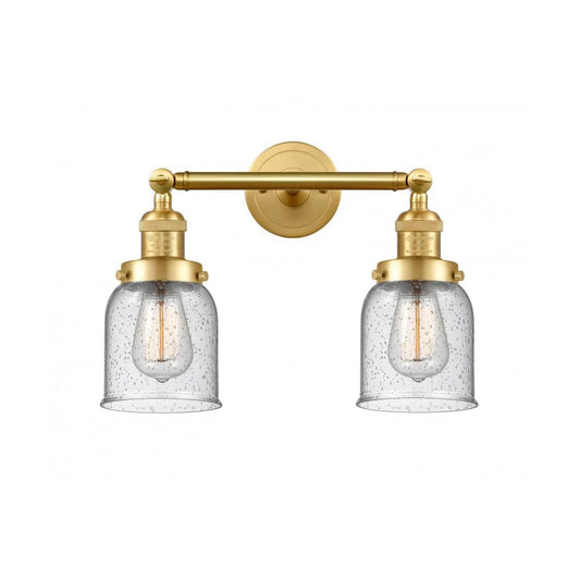 Innovations Lighting  208-SG-G54-LED Franklin Restoration Small Bell Bathroom Vanity Light Satin Gold