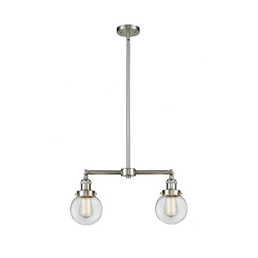 Innovations Lighting  209-SN-G202-6-LED Franklin Restoration Beacon Chandelier Brushed Satin Nickel