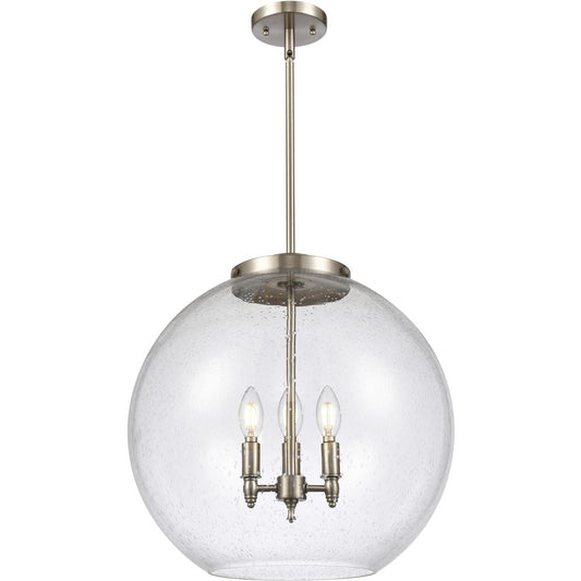 Innovations Lighting  221-3S-SN-G124-18-LED Ballston Athens Pendant Brushed Satin Nickel